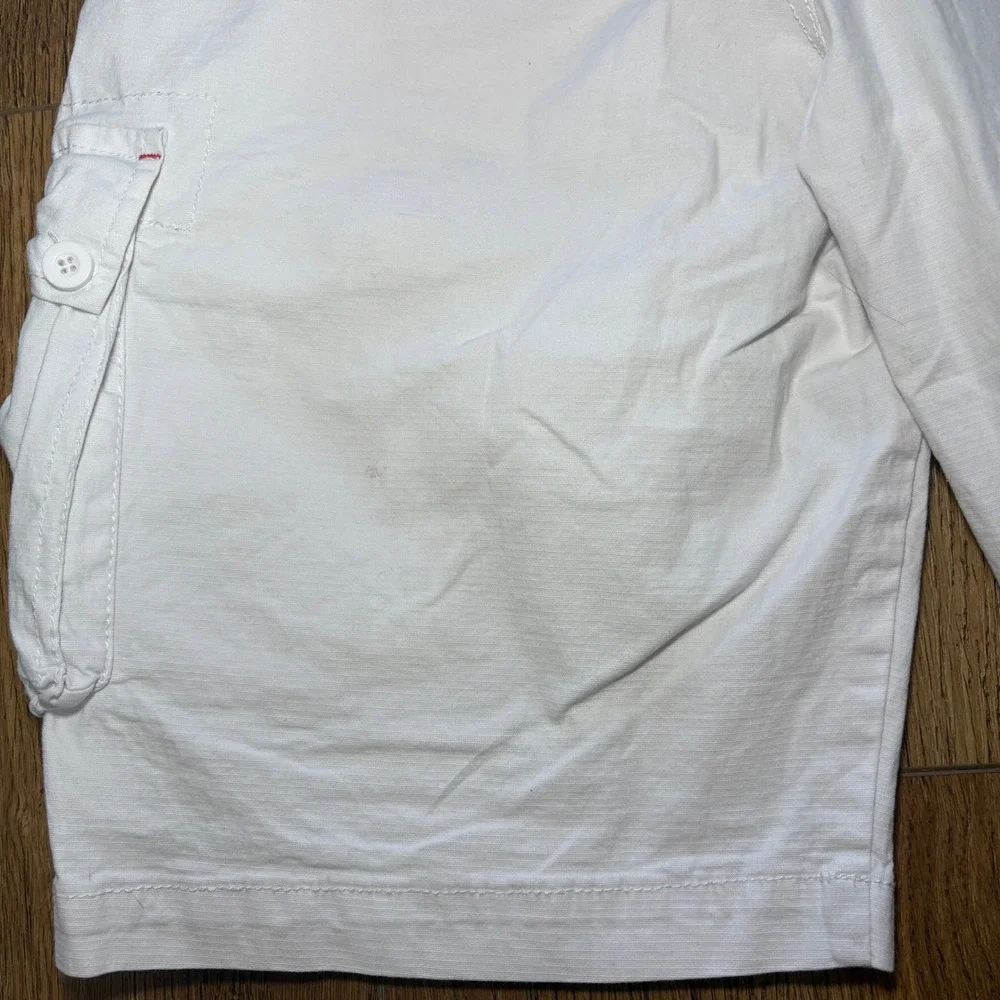 Beverly Hills Polo Club White Cargo Shorts Mens 34 Stretch Cotton Utility Baggy - Picture 11 of 11